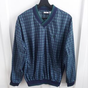 Jerzees Men's Blue and Green Plaid nylon  vintage Sweater,size S